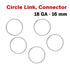 4 Pcs, 16 mm Circle Link, Connector Sterling Silver, (SS/600/16)